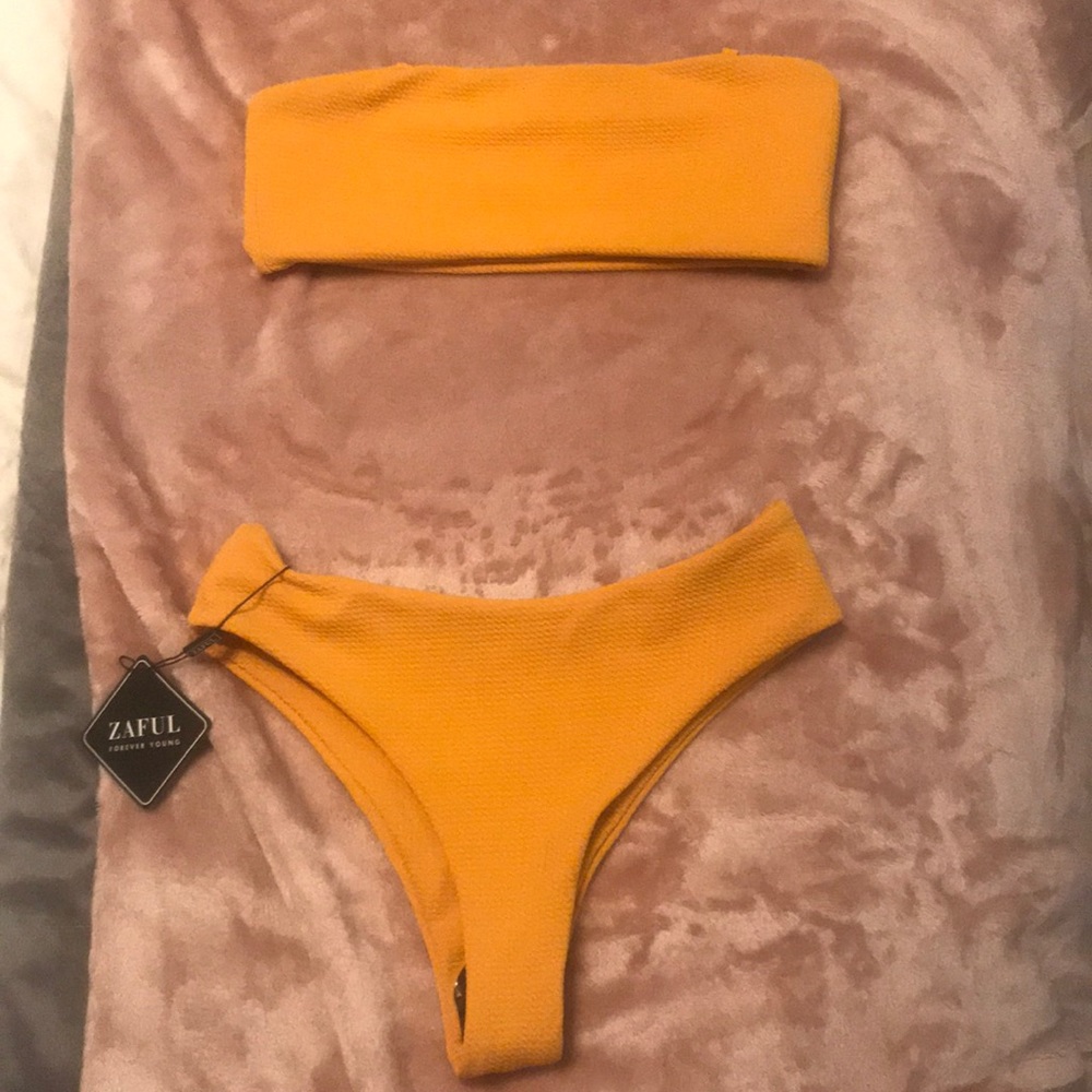 strapless Bandeau bikini swimsuit set